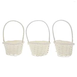 Dinnerware Sets 3 Pcs Baskets Rattan Woven Basket Candies Wicker Flower Wedding Girl Weaving