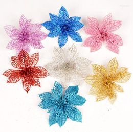 Decorative Flowers 15CM 6colors Available Christmas Tree Decorations Flower High Quality Xmas Decoration Artificial Poinsettia
