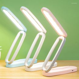 Table Lamps USB Rechargable Desk Lamp Foldable Dimmable Light Eye Protection Reading Battery LED Portable For Home Office