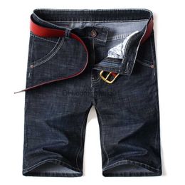 Men's Shorts 42 44 46 Plus Size 2022 Summer New Men Slim Denim Shorts Business Casual Stretch Black Blue Solid Colour Short Jeans Male Brand T230502