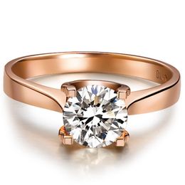 Cluster Rings Rose Gold Cover Test Positive 1CT 6.5MM D-E Moissanite Diamond Ring S925 Engagement Jewelry For Women Ceremony Wedding