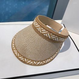 Wide Brim Hats Summer Women Straw Hat Soft Folding Sun Empty Top Ladies Outdoor Beach Panama Caps 2023