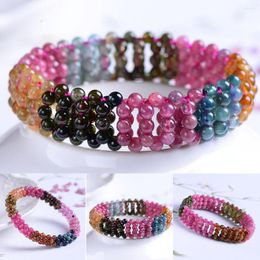 Strand Ethnic Style Natural Tourmaline Bracelets Bangles For Women Meditation Healing Reiki Lucky Crystal Bracelet Jewellery Accessories