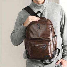 Backpack Quality Waterproof Men Portable Large Capacity Backpacks For Storage Laptop 2023 Fashion Leather