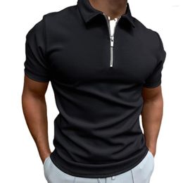 Men's T Shirts 2023 Summer Men's Polo Shirt Solid Colour Short Sleeve T-shirt Casual Slim Fit Tops Large Size S-5XL