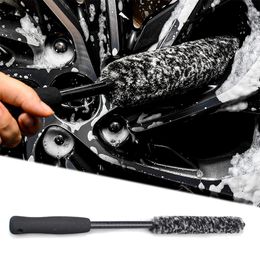 Car Small Long Handle Brush Car Wash Wheel Microfiber Detail Brush Non-slip Car Wheel Brushes Auto Cleaning Tools Car Wash 1pc