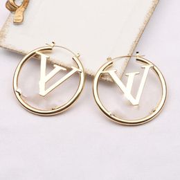 Designer earrings Luxury Brand Gold Hoop Earrings Classic Fashion Womens Earrings Wedding Monthers Day L Letter Engagement Party designer Jewelry for Girl
