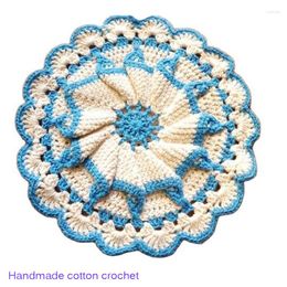 Table Mats DIY Cotton 3D Placemat Cup Christmas Flower Year Place Mat Cloth Crochet Doily Wedding Pad Kitchen Decor