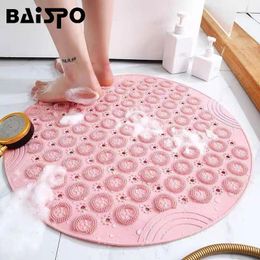 Mats BAISPO Bathroom AntiSlip Mat PVC Safety Shower Foot Massage Floor Mat with Drain Hole Foot Mat Home Bathroom Accessories Set