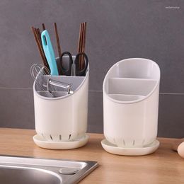 Storage Bottles 1PC Creative Double-Layer Tableware Rack Home Three-Cell Drain Chopstick Holder Cutlery Spoon For Kitchen Organiser