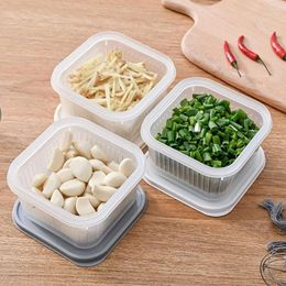 Storage Bottles Refrigerator Fresh-keeping Box Household Kitchen Scallion Separation Food Material Sealed Freezing Drain