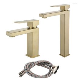 Bathroom Sink Faucets Modern Basin Faucet Deck Mounted Cold Water Mixer Taps Gold Lavatory Tap Stainless Steel