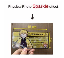 3D Anime Warning Car Stickers Car Airbag Centre Console Decal JDM Cartoon Warning Sticker for Car Visors