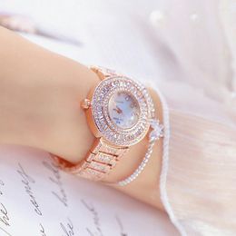 Wristwatches Relogio Feminino Diamond Women Watches Rhinestone Elegant Ladies Gold Clock Wrist For