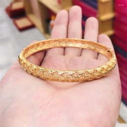 Bangle 6pcs/Lot Dubai Women Design Gold Color Bridal Wedding Charm Jewelry African/French/Ethiopian Bracelet Party Gift