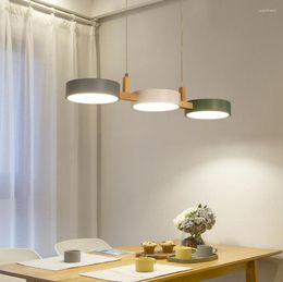 Pendant Lamps Nordic Wood Kitchen Lights Fixture Modern Wooden Dining Room Hanging Lamp Luminaire Suspension Lighting Home Decoration