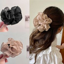 Thick Large Hair Clip Women Vintage Korean Flower Ponytail Clip Hair Crab Barrette Hair Accessories For Girls Women