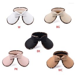 Wide Brim Hats 449B Summer Beach Leopard Trim Straw Breathable Bowknot Empty Top Hat All-match Surprise Valentine Gift For Girlfriend