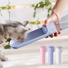 Feeding 420ml Portable Pet Water Bottle Foldable Leakproof Dog Drinking Bowl Cup Outdoor Travel Dogs Cats Water Dispenser Feeder