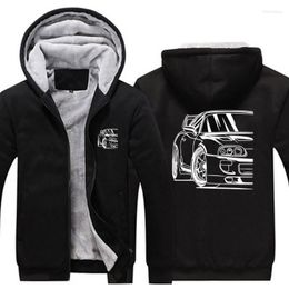 Men's Jackets Race Car 2JZ JDM Hoodies Jacket For Men Winter Thick Fleece Warm Zipper Coat Sweatshirt Male Oversized Clothing Euro Size