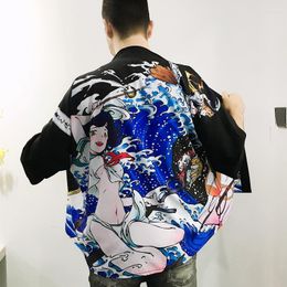 Ethnic Clothing Haori Men Kimono Shirt Japanese Streetwear Custom Style Asian Clothes Cosplay 2027