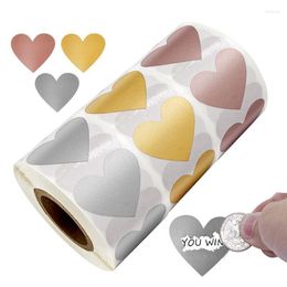 Gift Wrap 25mm 100/300pcs 3 Colours Scratch Off Stickers Heart Shape Labels Sticker DIY Handmade For Game Stationer