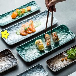 Bowls Japanese Creative Sushi Plate Rectangular Long Home Dining Ceramic Pot Dinnerware Set Kitchen Ornament Beautiful