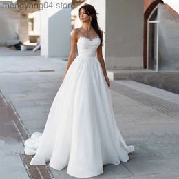 Party Dresses Sheer Beaded Peal Neck Pleat A Lne Wedding Dresses Sweet Train Formal Bridal Grown Vestido de Noiva 2023 T230502