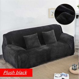 Chair Covers Plush Sofa Cover 1/2/3/4 Thick Seat Stretch Towel CoverChair