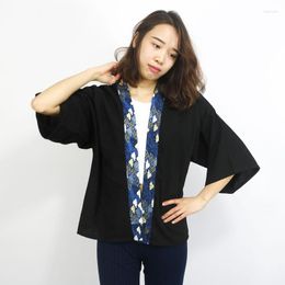 Ethnic Clothing Japanese Kimono Yukata Cardigan Fashion Blouse Women 2023 Long Obi Haori Traditional Kimonos Shirt FZ014