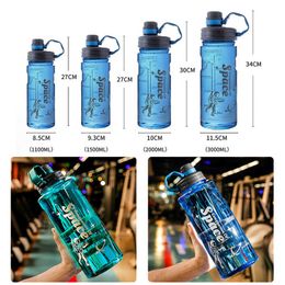 Mugs 2 Liter Sports Water Bottles Transparent Plastic Water Cup BPA Free Water Bottle Portable Outdoor Travel Bicycle Drinkware Jug Z0420