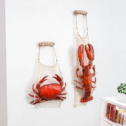 Decorative Objects Figurines Mediterranean Style Seafood Model Simulation Lobster Crab False Gate Storefront Decoration Restaurant Plastic Ornaments 230428