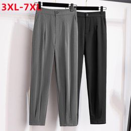 bottoms New 2022 Autumn Spring Plus Size Women Long Formal Pants Large Size Loose Casual Black Straight Trousers 3XL 4XL 5XL 6XL 7XL