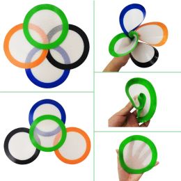 Round Shape Silicone Mats Wax Non-Stick Pads Silicone Dry Herb Mat Food Grade Baking Mat Dabber Sheets Jars Dab Pad