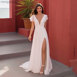 Party Dresses Beach Vestido De Noiva Muslim Wedding Dresses A-line Long Sleeves Chiffon Appliques Lace Cheap Wedding Gown Bridal Dresses T230502