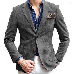 Men's Suits Men's Suede Suit Fashion Formal Business Groom Wedding Dress Blazer