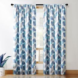 Curtain Modern Curtains For Living Dining Room Bedroom Double Sided Matte Leaf Printed Fabric Eyelet