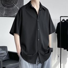 Men's Casual Shirts Summer Short Sleeve Men Luxury Oversize Short-sleeved Shirt Korean All-match Harajuku Thin Business Formal