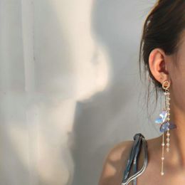 Dangle Earrings & Chandelier Exotic Y2K Fairy Butterfly Tassel Earring For Women 2023 Trend Teens Boho Pearl Crystal Luxury Jewellery GiftDang