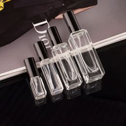 3/5/10/20/30ml perfume bottle glass sample empty transparent square fine spray high-end travel portable 200pcs