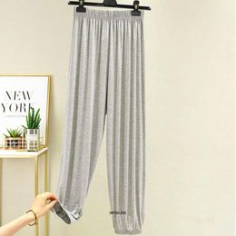 bottoms Plus Size 9XL 150KG Summer Modal Thin Wide Leg Pants Women Long Pants High Waist Casual Loose Sports Pants