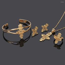 Necklace Earrings Set Trendy Ethiopian Eritrea Habesha Jewellery Cross For African Women Traditional Holiday