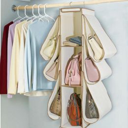 Storage Boxes & Bins Multi-Funtion Hanging Handbag Organiser For Wardrobe Closet Bag Door Wall Clear Shelf Sundry Purse Hanger Pouch