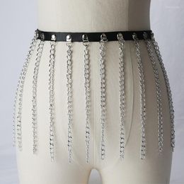 Belts Fashion Chain Tassel Waistbelts Women Skirt Y2K Link Streetwear Chic See Through Skirts Festival Rave Holographic Belt