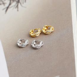 Hoop Earrings 925 Silver Round Golden Infinity Forever Love Zirconia Crystal Pierce Earring For Girl Pendientes Ear 2023 Oorbellen