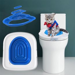 Repellents Pet Cat Training Toilet Seat Pet Plastic Litter Box Tray Kit Professional Trainer Clean Kitten Healthy Cats Human Toilet Cat Mat