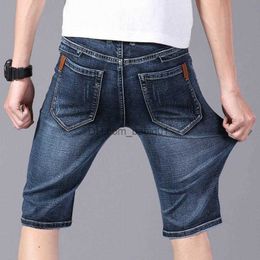 Men's Shorts Stretch Blue Denim Shorts For Man Good Quality Man Cotton Casual Thin Shorts Jeans New Summer Man Straight Fit Knee Length Jeans T230502