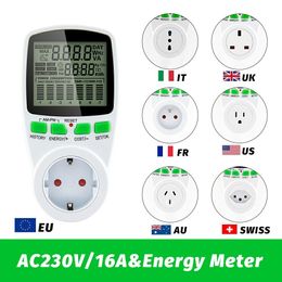 Energy Metres Smart AC Power Wattmeter Billing Socket KWh Voltage Current Frequency Electricity Monitor EU/US/UK/AU/FR Plug 230428