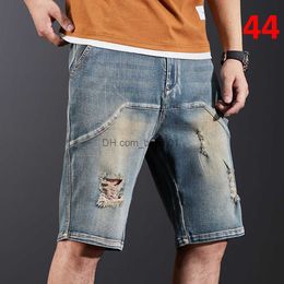 Men's Shorts Ripped Denim Shorts Men Vintage Jeans Shorts Baggy Cargo Shorts Fashion Streetwear Short Pants Male Plus Size 44 T230502