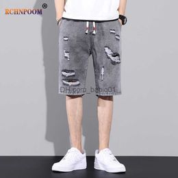 Men's Shorts 2023 Men Harajuku Denim Shorts Men Summer Casual Loose Shorts Ripped Hip Hop Bermuda Skate Denim Shorts High Quality Jeans Brand T230502